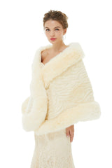 Amber - Winter Faux Fur Wedding Wrap-showprettydress