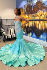 Beautiful Long Mermaid High-neck Sweetheart Sleeveless Prom Dress With Beading-showprettydress