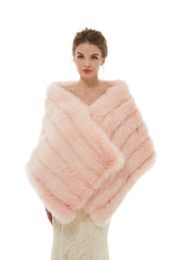 Brianna - Winter Faux Fur Wedding Wrap-showprettydress