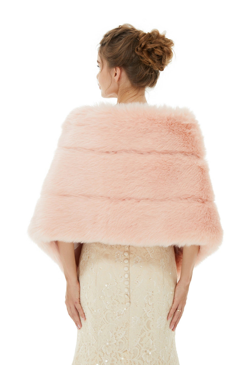 Christina - Winter Faux Fur Wedding Wrap-showprettydress