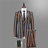 Classic Black Striped Men Suits for Prom-showprettydress