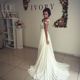 Classic Lace Appliques Wedding Dress Long Chiffon Split-showprettydress