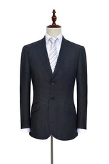 Gentle Black Tweed Notch Lapel Two Buttons Mens Suits for Formal-showprettydress