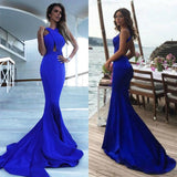 Gorgeous Royal Blue Criss-Cross Evening Dress Long Mermaid-showprettydress