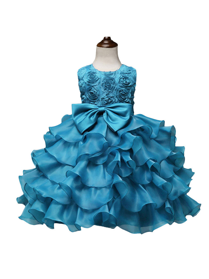 Jewel Neck Sleeveless Ouganza Kids Social Party Dresses-showprettydress