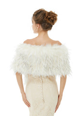 Light Gray Wedding Wrap Accessories Faux Fur Bridal Cover Ups-showprettydress