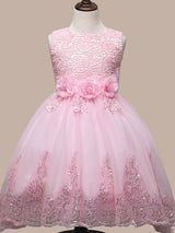 Manadlian Child Girls Sequined Strapless Long Organza Princess Girl Dress-showprettydress