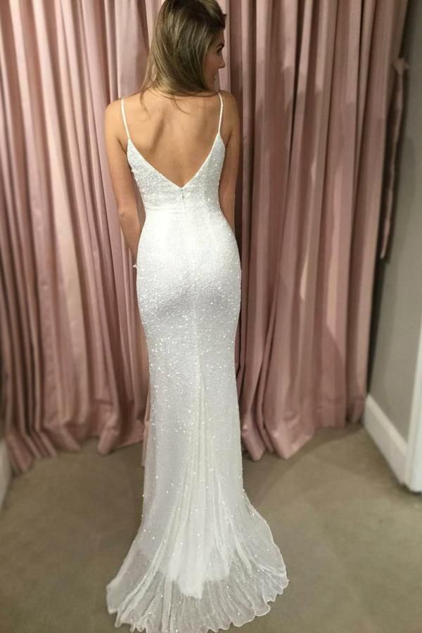 Mermaid Gorgeous Spaghetti-Strpas Sleeveless Prom Dresses-showprettydress