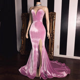 Sexy Sweetheart Front Slit Mermaid Prom Dress Long-showprettydress