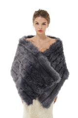 Wedding Faux Fur Wrap Winter Shawl Scarves-showprettydress